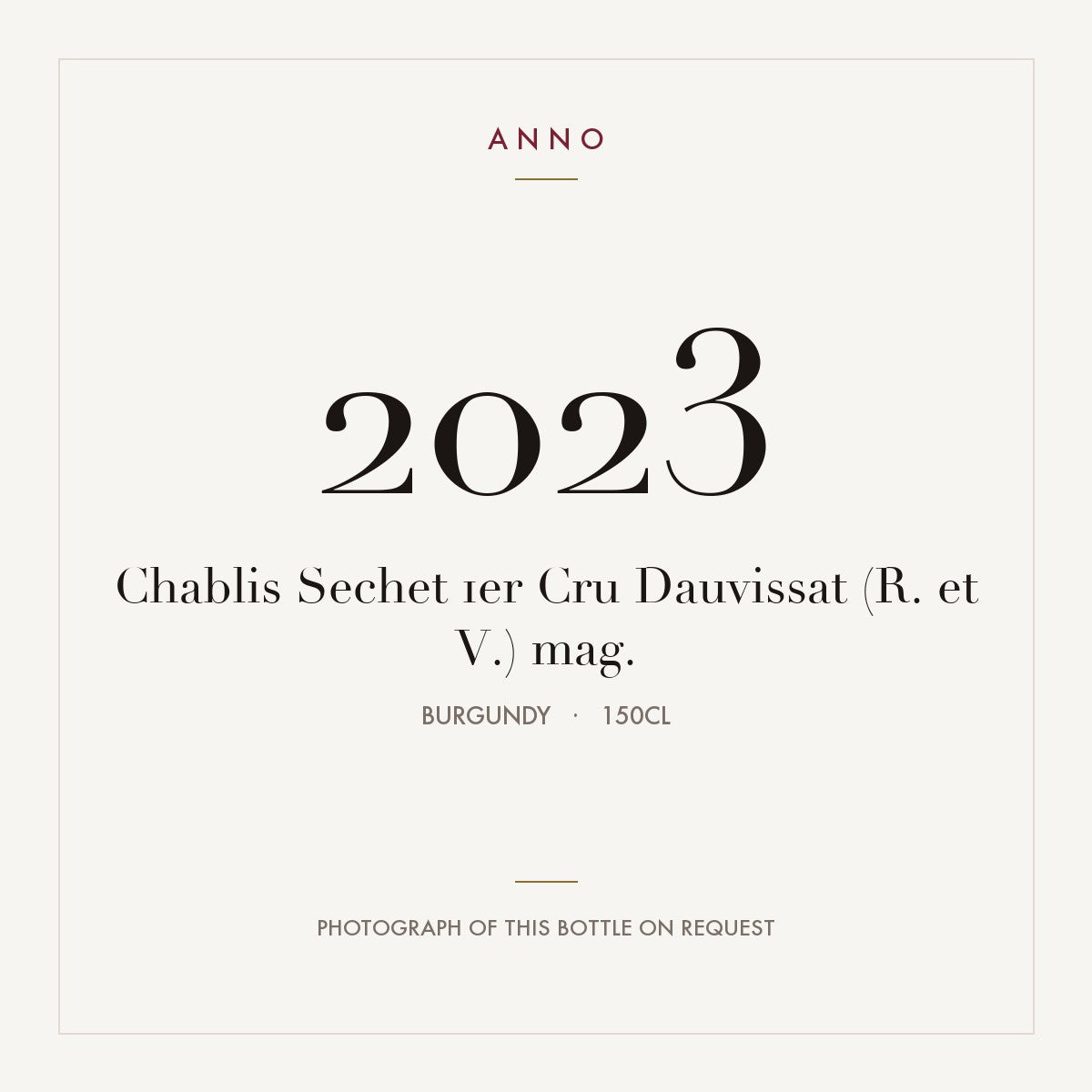 Dauvissat (R. et V.) Chablis Premier Cru Sechet 2023 AOC 1,5l