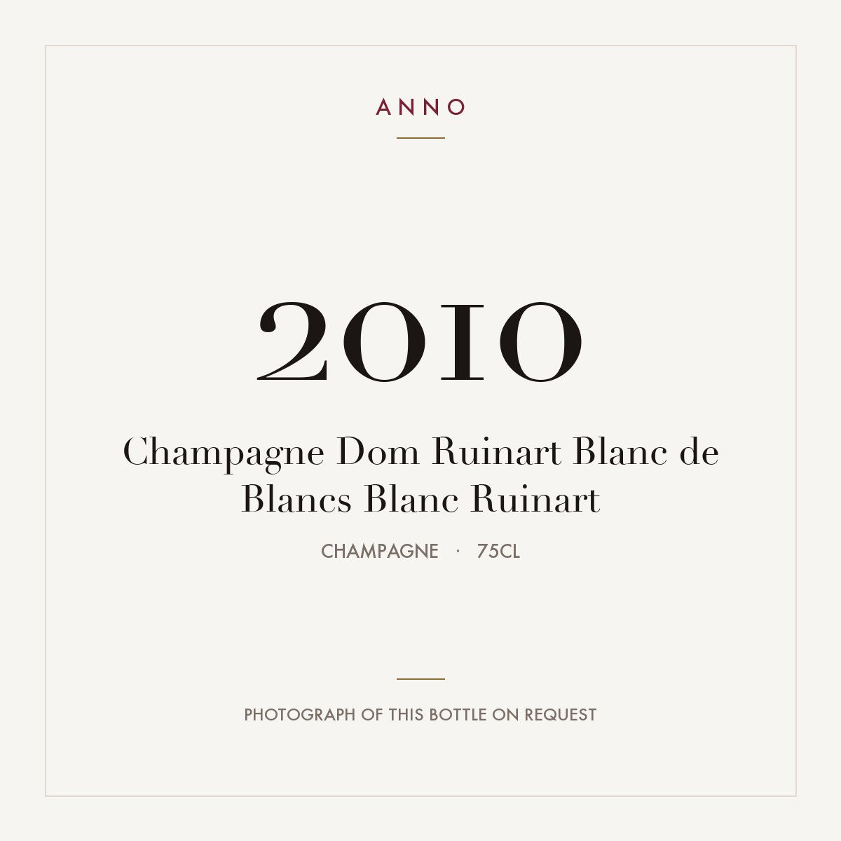 Dom Ruinart Blanc de Blancs Champagne 2010 AOC 0,75l