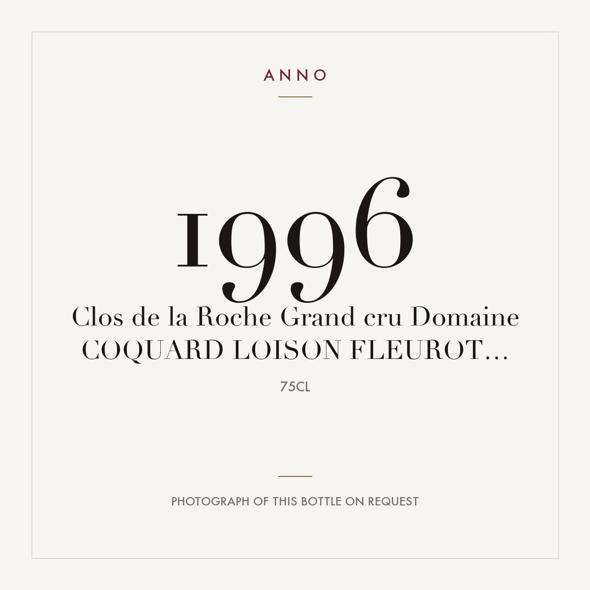 Domaine Coquard Loison Fleurot Clos de la Roche Grand Cru 1996 AOC 0,75l