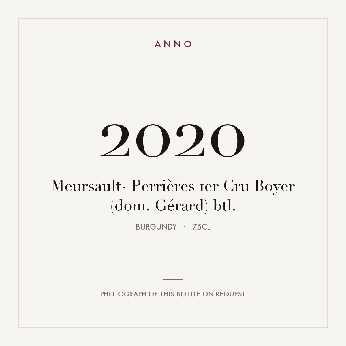 Domaine Gerard Boyer Meursault Premier Cru Perrieres 2020 AOC 0,75l