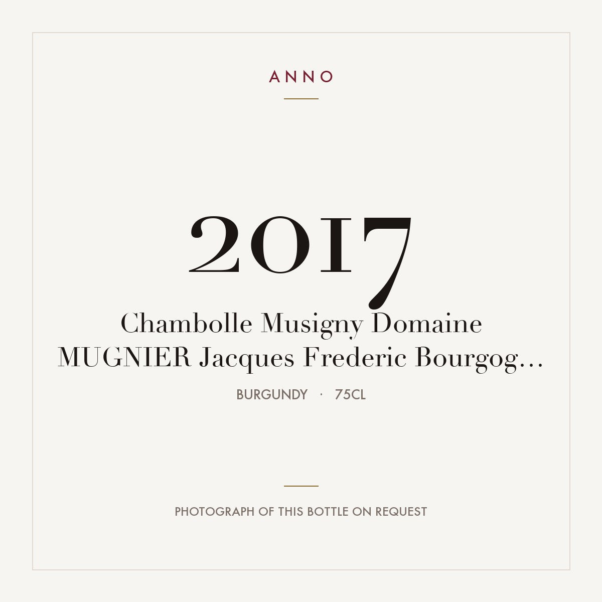 Domaine Jacques-Frederic Mugnier Chambolle-Musigny 2017 AOC 0,75l