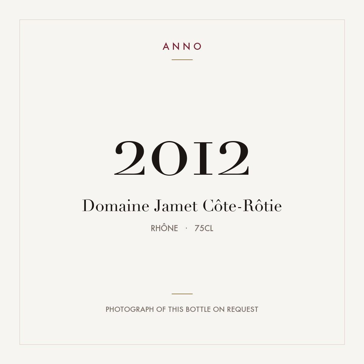 Domaine Jamet Cote-Rotie 2012 AOC 0,75l