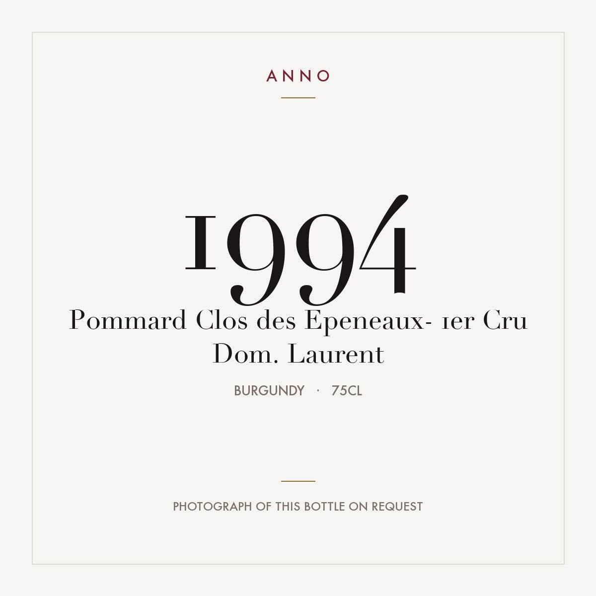 Domaine Laurent Pommard Premier Cru Clos des Epeneaux 1994 AOC 0,75l