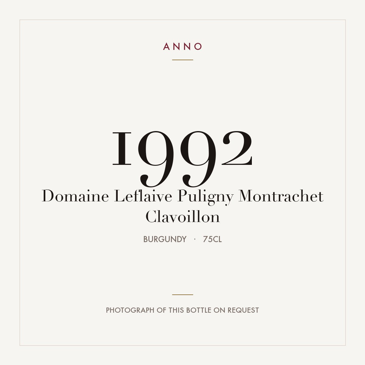 Domaine Leflaive Puligny-Montrachet Premier Cru Clavoillon 1992 AOC 0,75l