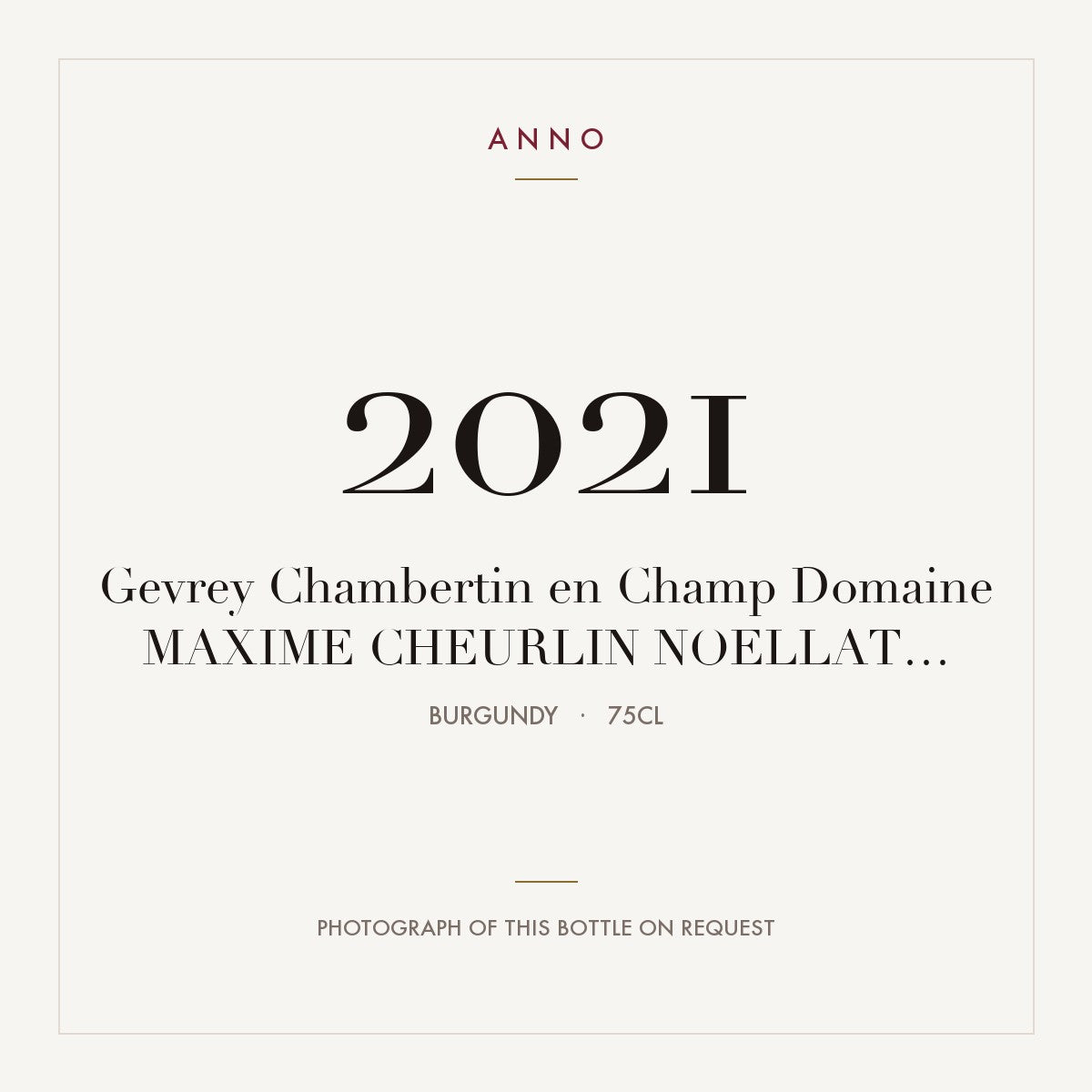 Domaine Maxime Cheurlin Noellat Gevrey-Chambertin En Champ 2021 AOC 0,75l
