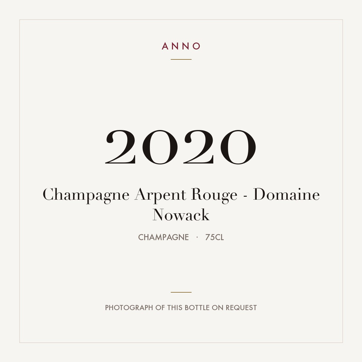 Domaine Nowack Arpent Rouge Champagne 2020 AOC 0,75l