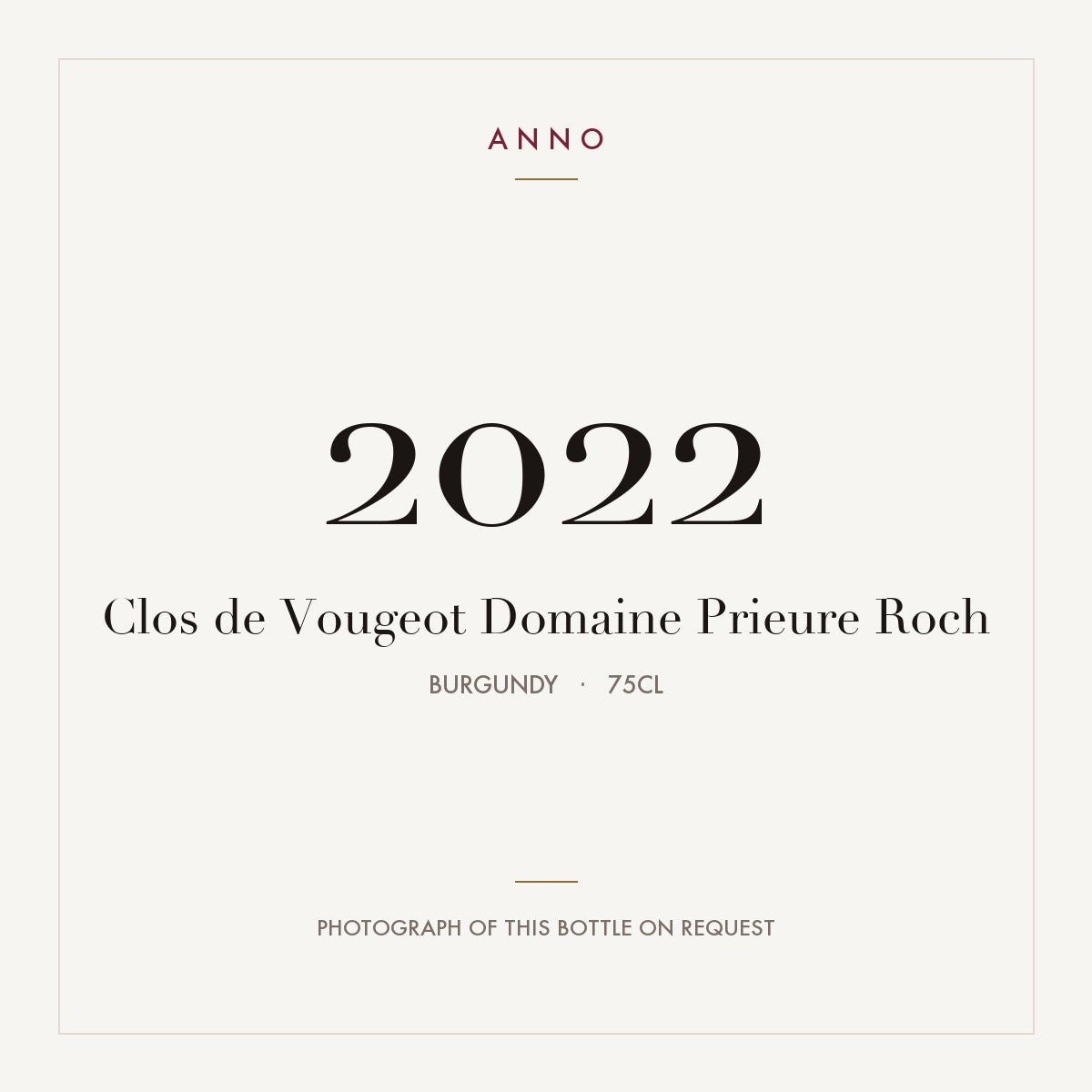Domaine Prieure Roch Clos de Vougeot Grand Cru 2022 AOC 0,75l