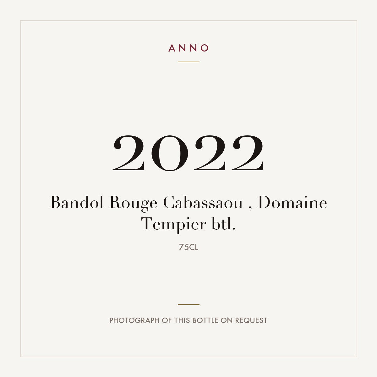 Domaine Tempier Bandol Cabassaou 2022 AOC 0,75l