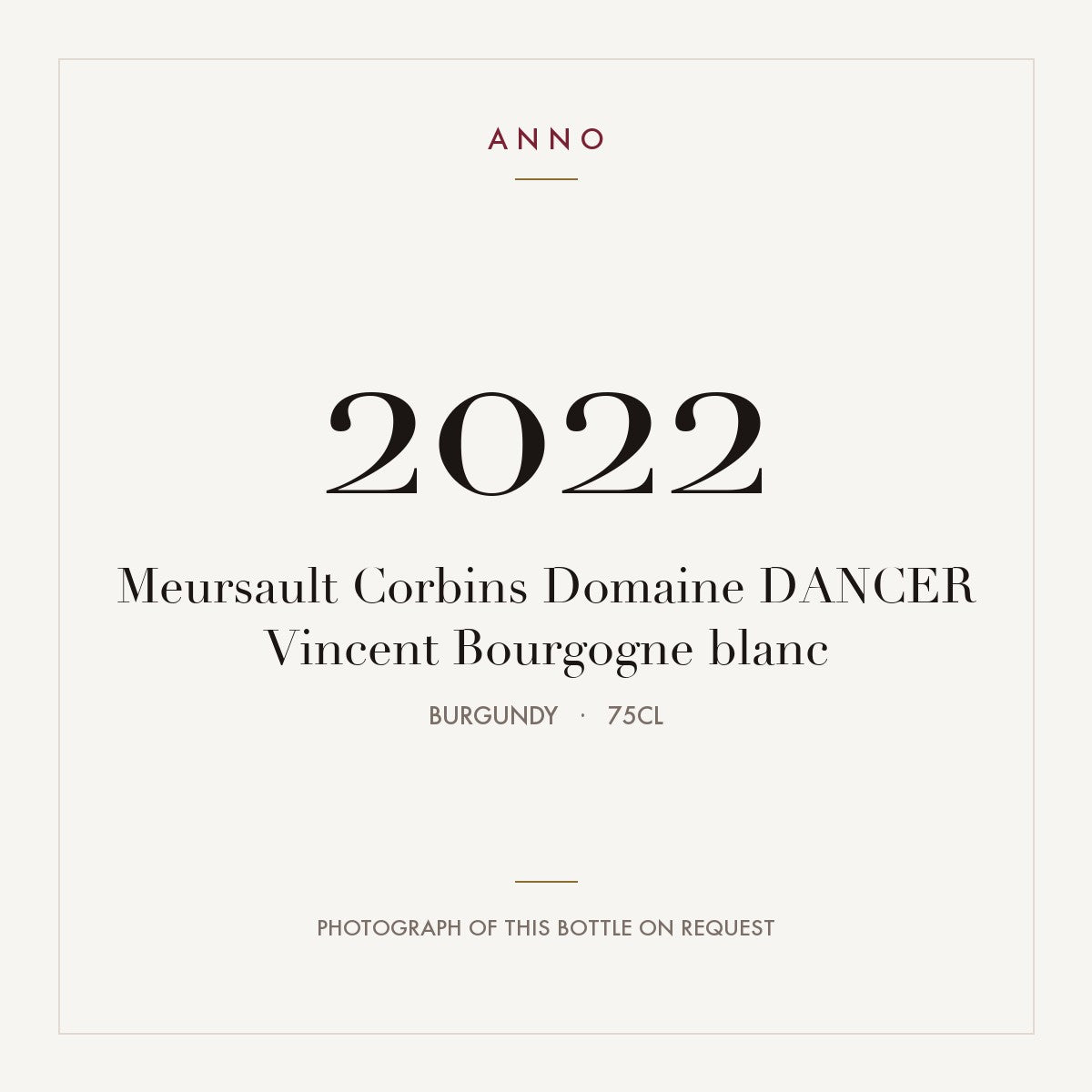 Domaine Vincent Dancer Meursault Corbins 2022 AOC 0,75l