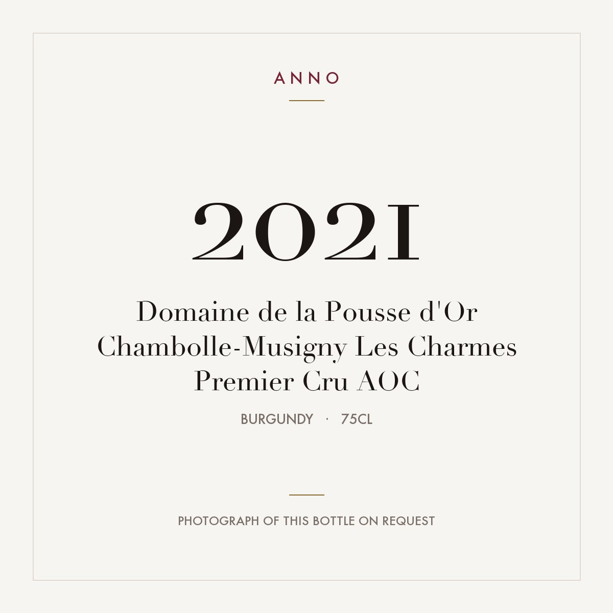 Domaine de la Pousse d'Or Chambolle-Musigny Premier Cru Les Charmes 2021 AOC 0,75l