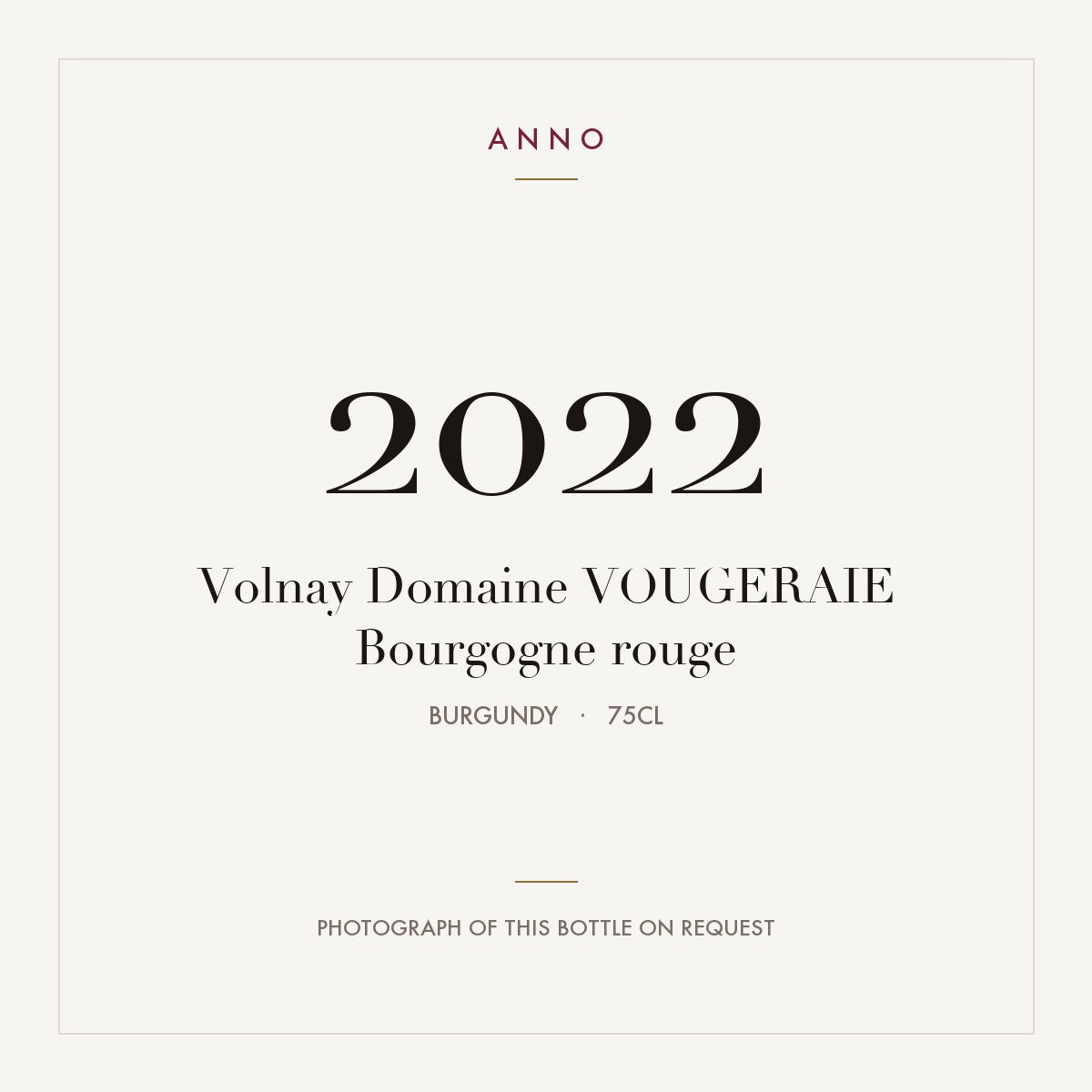 Domaine de la Vougeraie Volnay 2022 AOC 0,75l