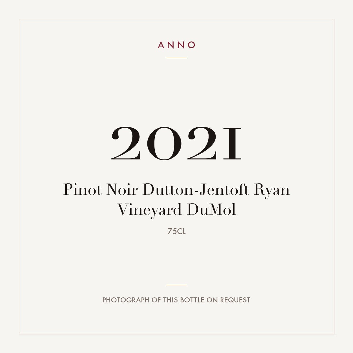 DuMOL Pinot Noir Dutton-Jentoft Ryan Vineyard 2021 0,75l