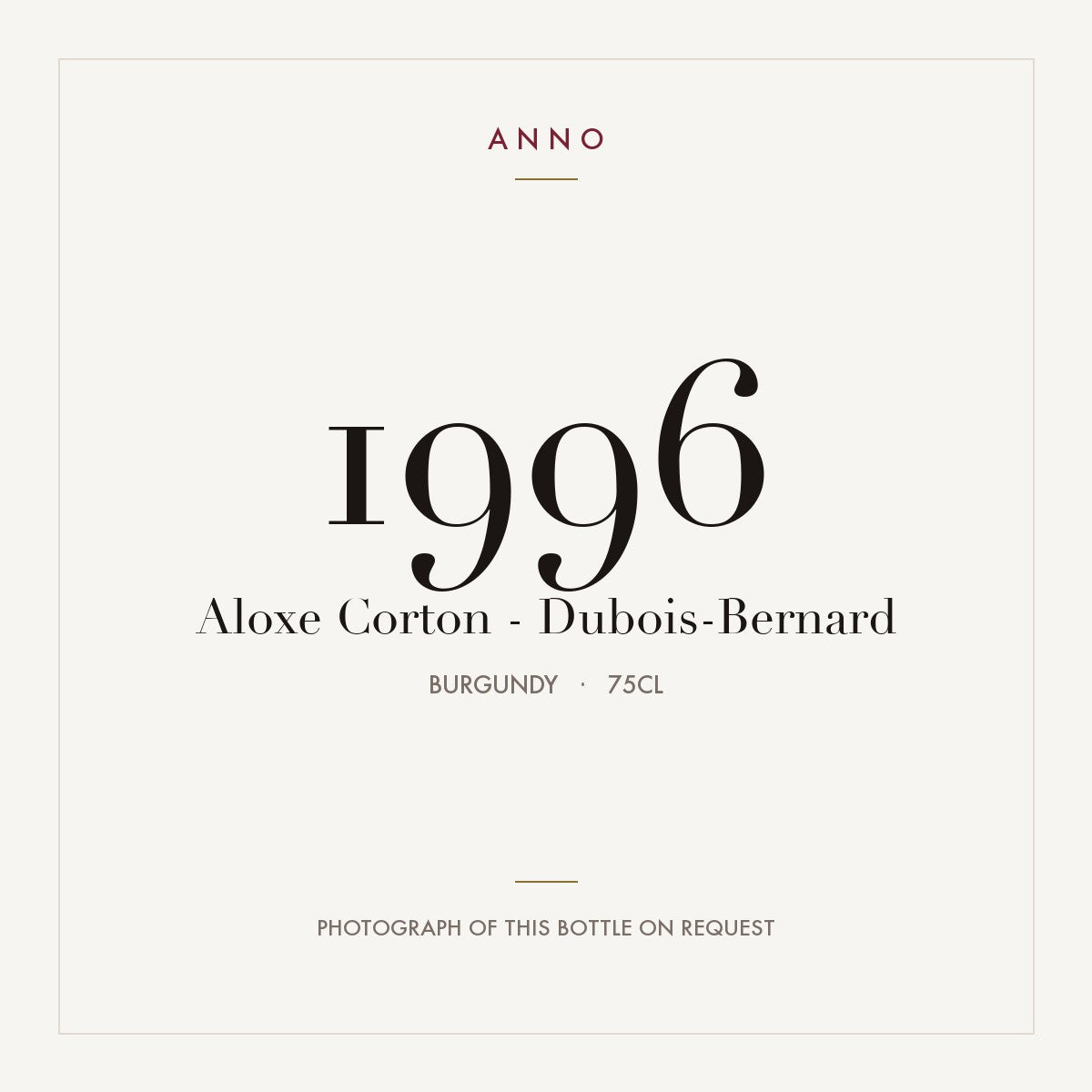 Dubois-Bernard Aloxe-Corton 1996 AOC 0,75l