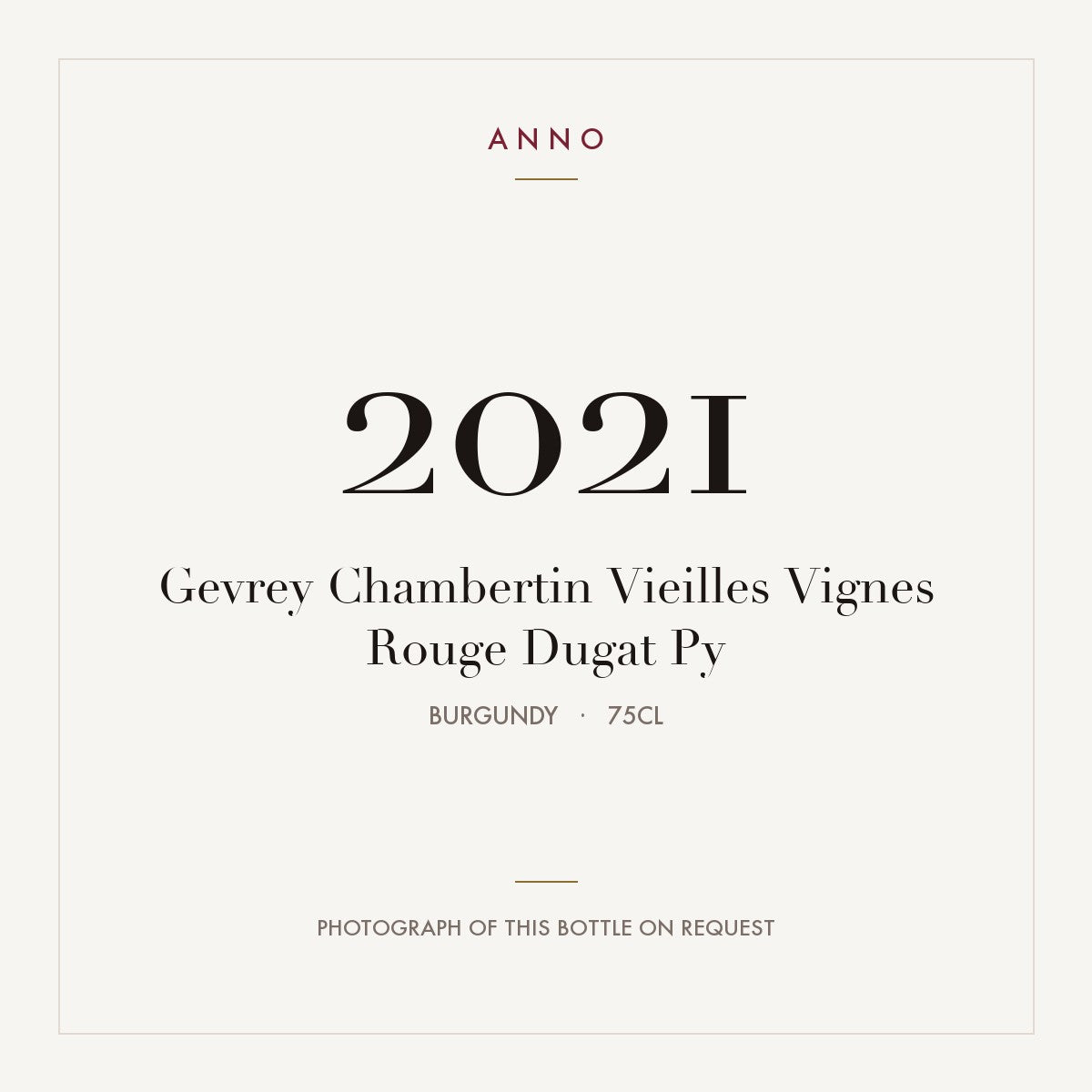 Dugat-Py Gevrey-Chambertin Vieilles Vignes 2021 AOC 0,75l