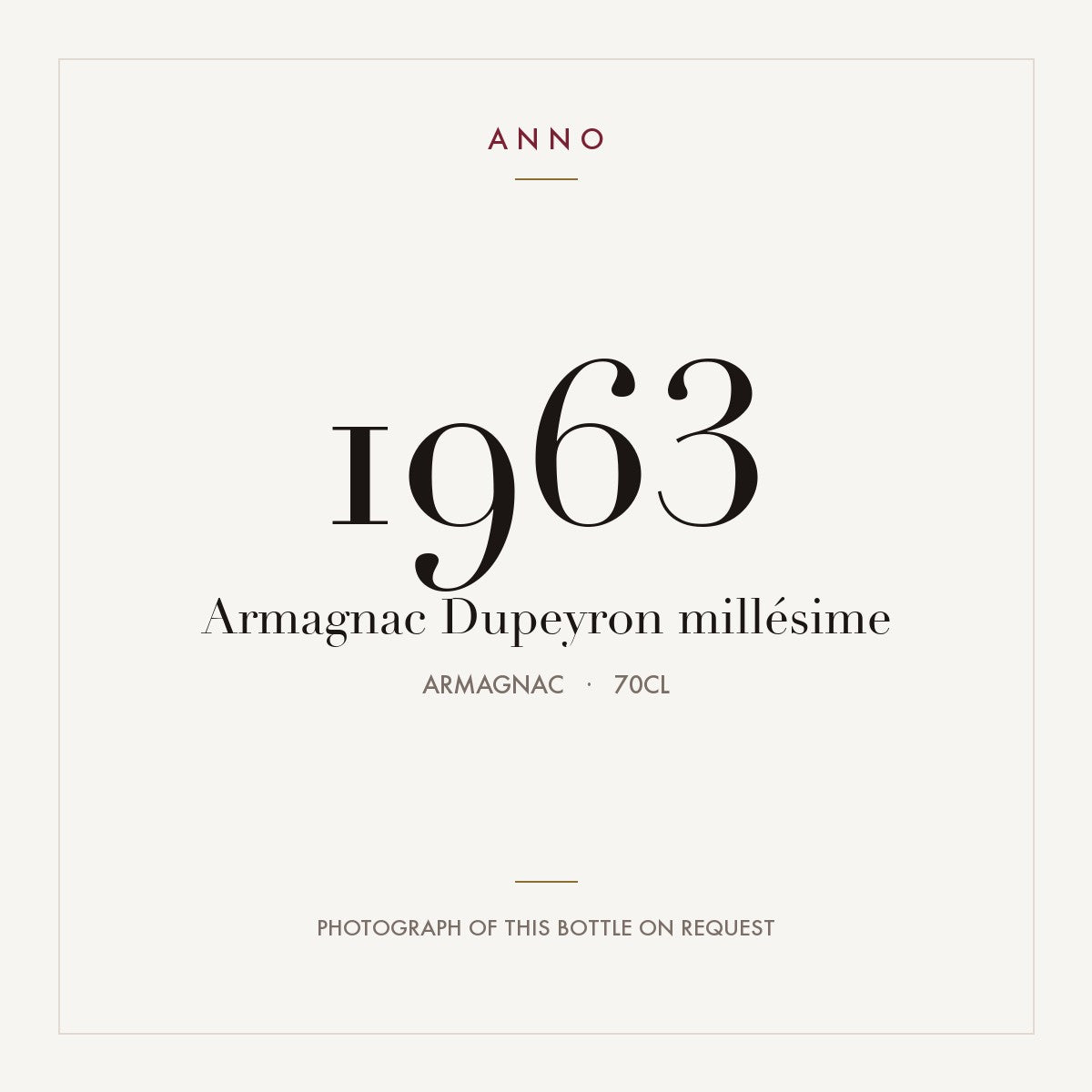 Dupeyron Armagnac 1963 0,7l