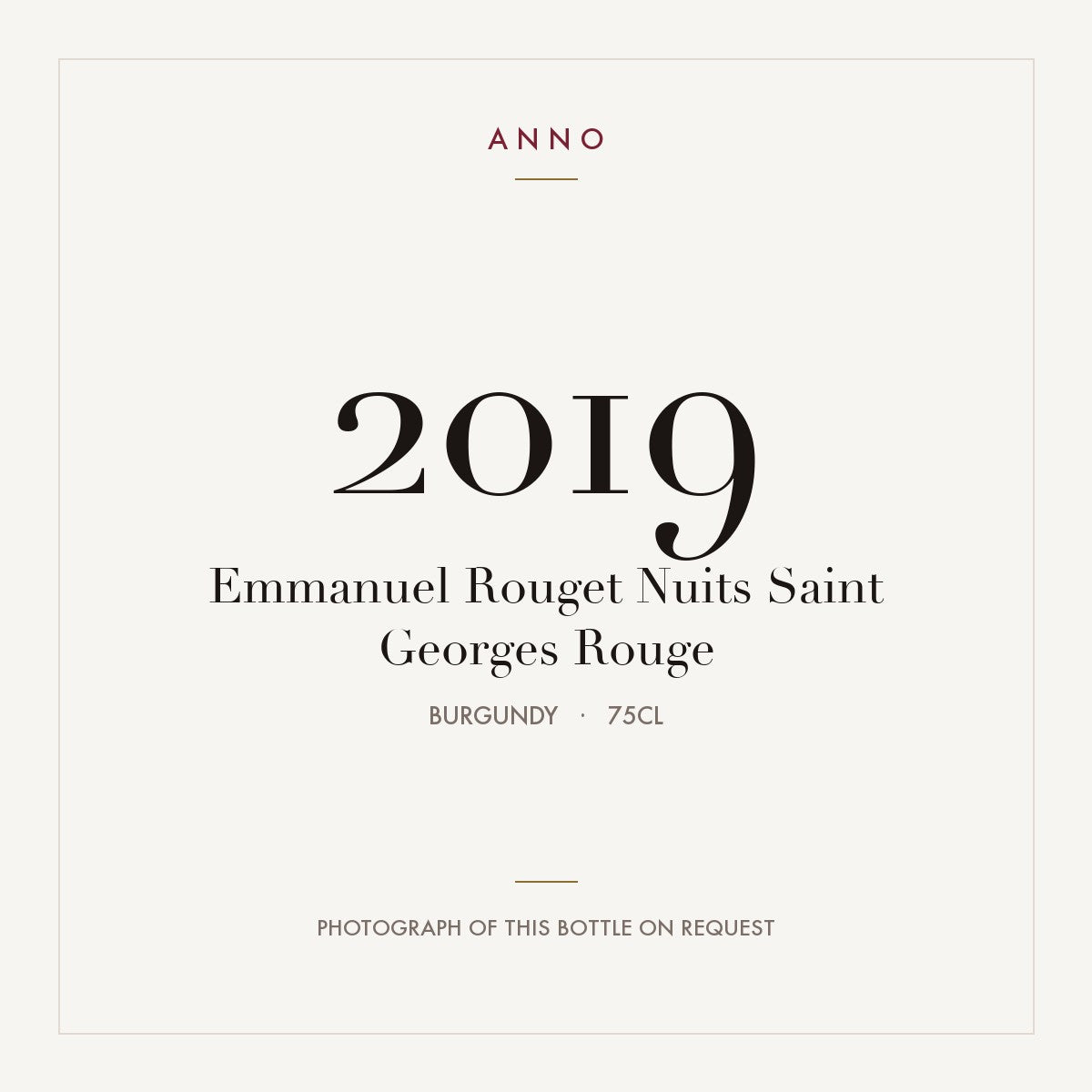 Emmanuel Rouget Nuits Saint Georges Rouge 2019 0,75l