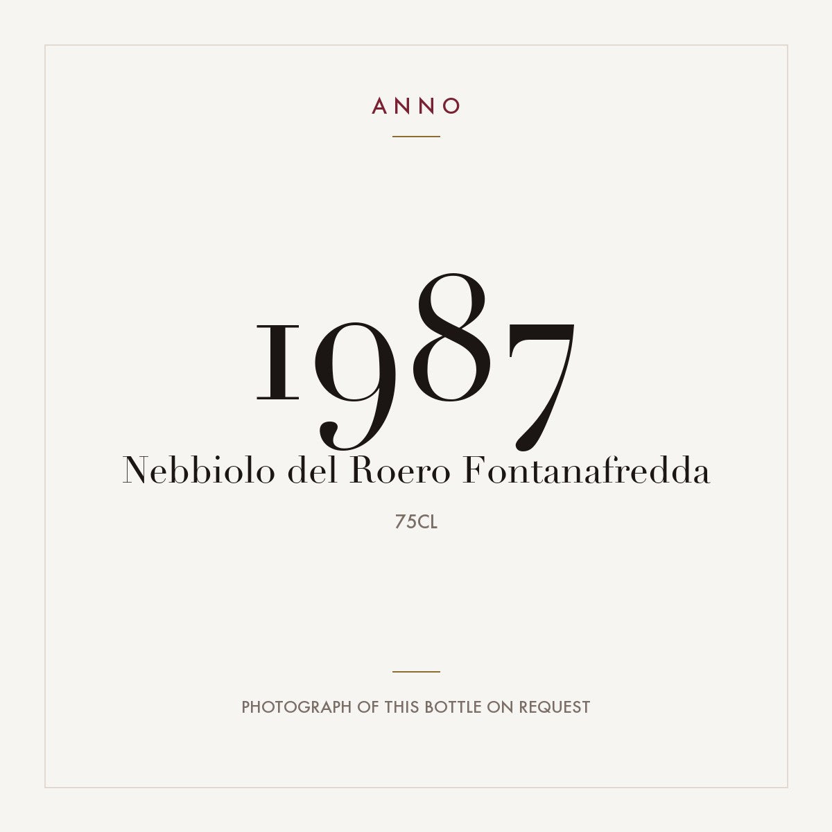Fontanafredda Nebbiolo d'Alba Nebbiolo del Roero 1987 DOC 0,75l