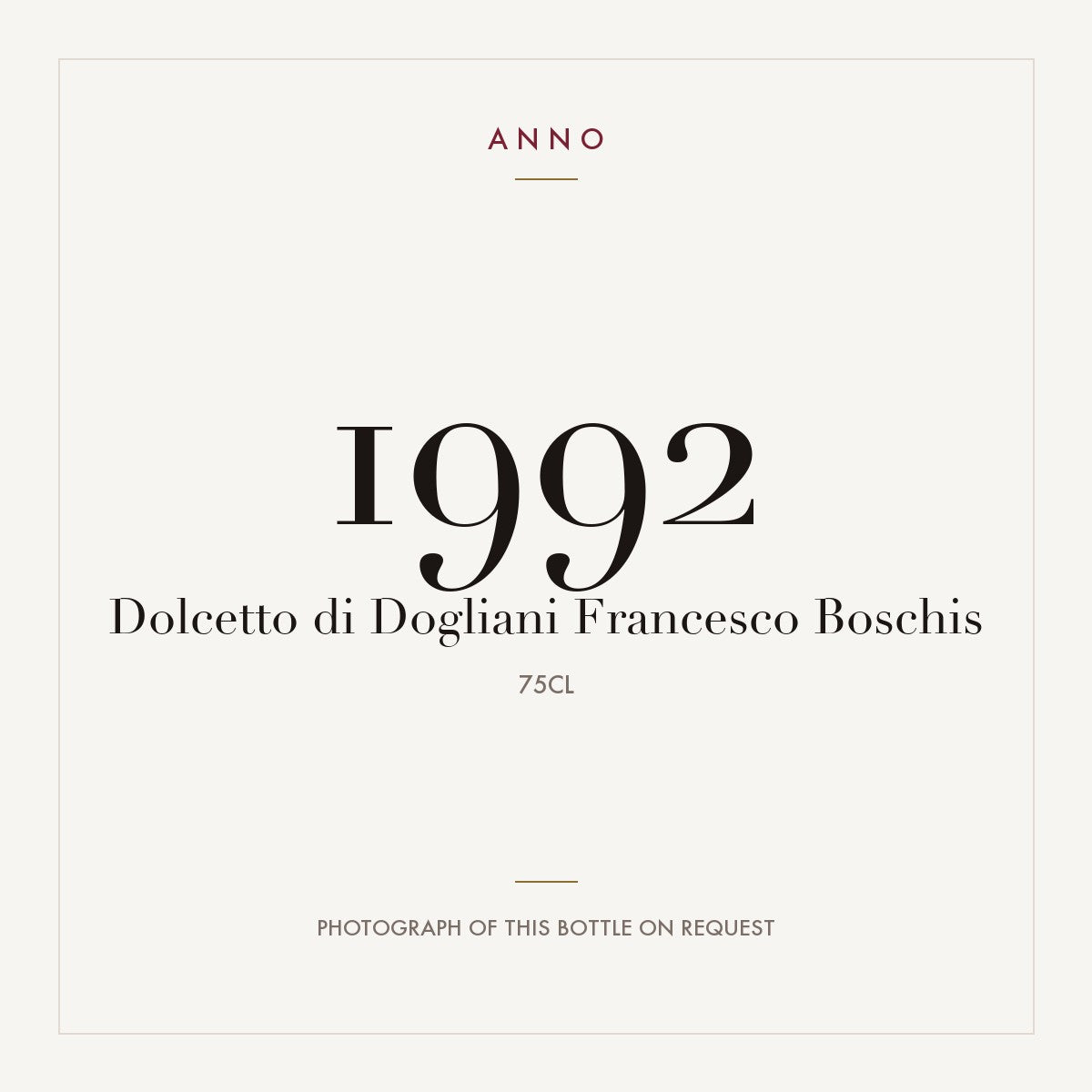 Francesco Boschis Dolcetto di Dogliani 1992 DOC 0,75l