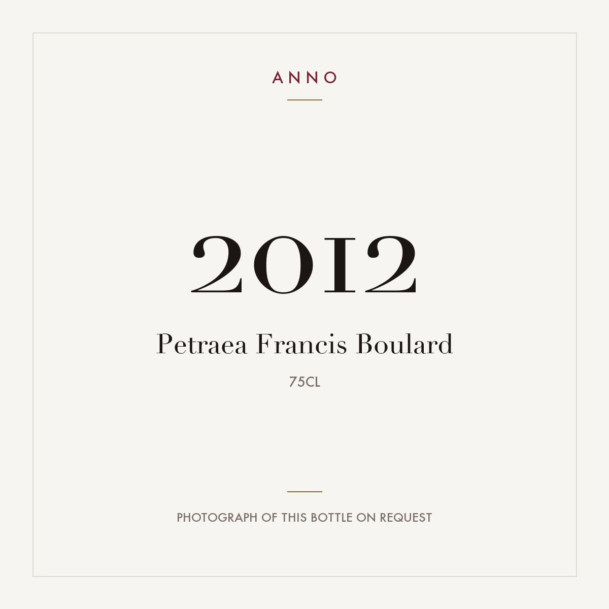 Francis Boulard Petraea Champagne 2012 AOC 0,75l