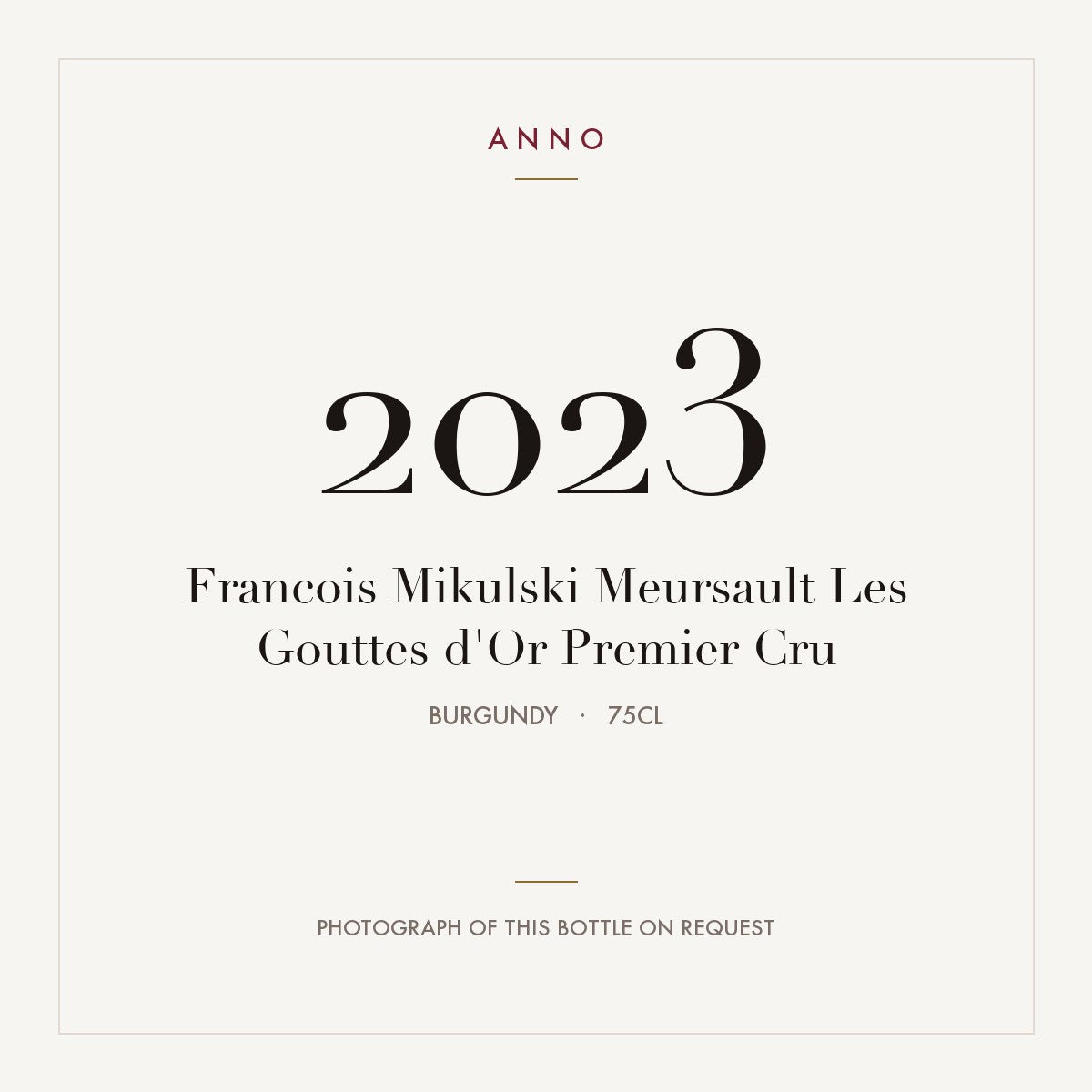 Francois Mikulski Meursault Premier Cru Les Gouttes d'Or 2023 AOC 0,75l