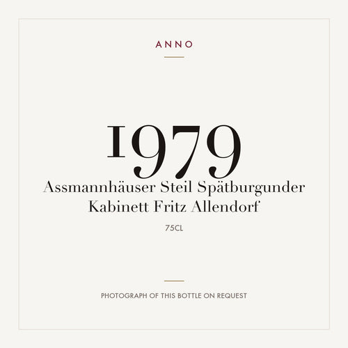 Fritz Allendorf Assmannhauser Steil Spatburgunder Kabinett 1979 0,75l