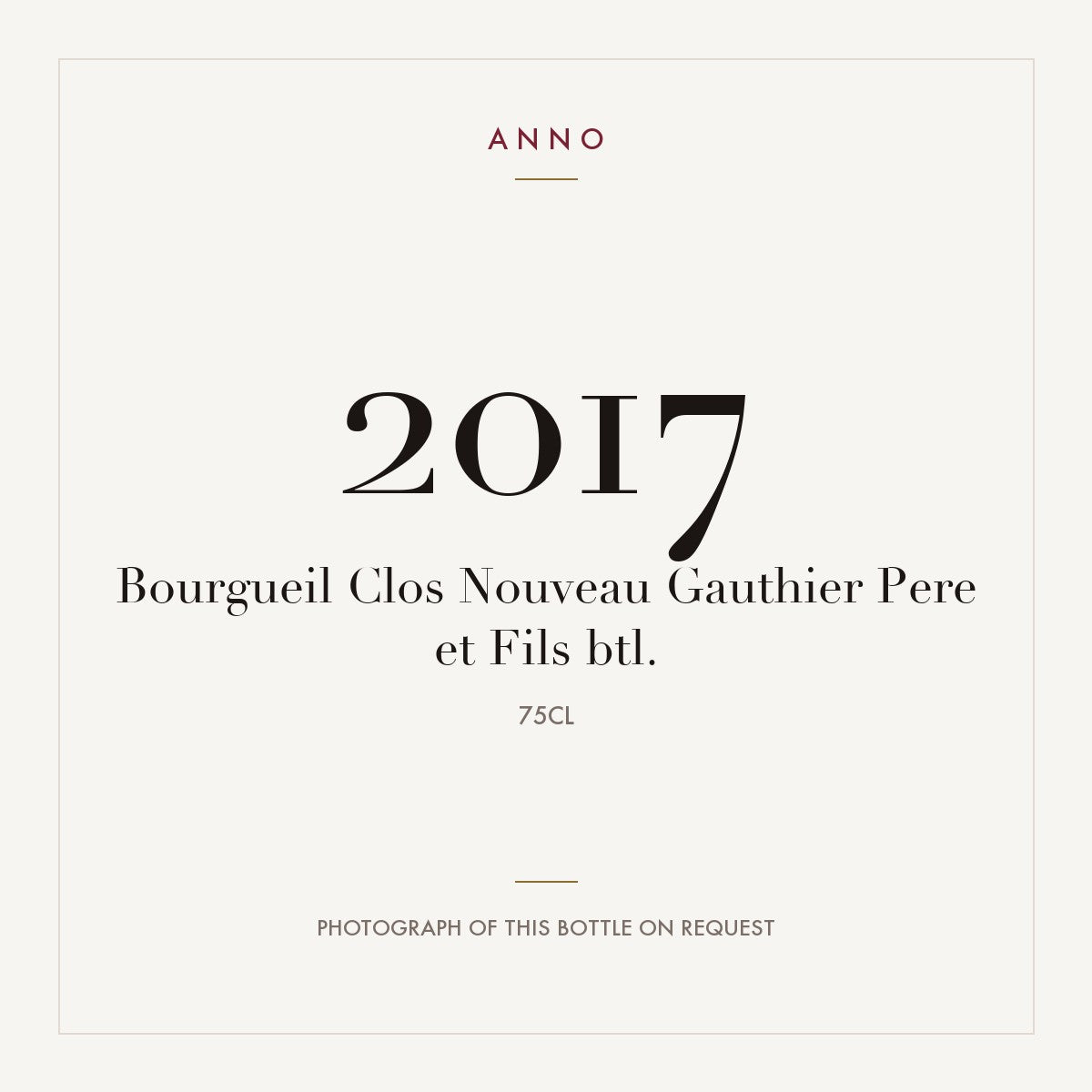 Gauthier Pere et Fils Bourgueil Clos Nouveau 2017 AOC 0,75l