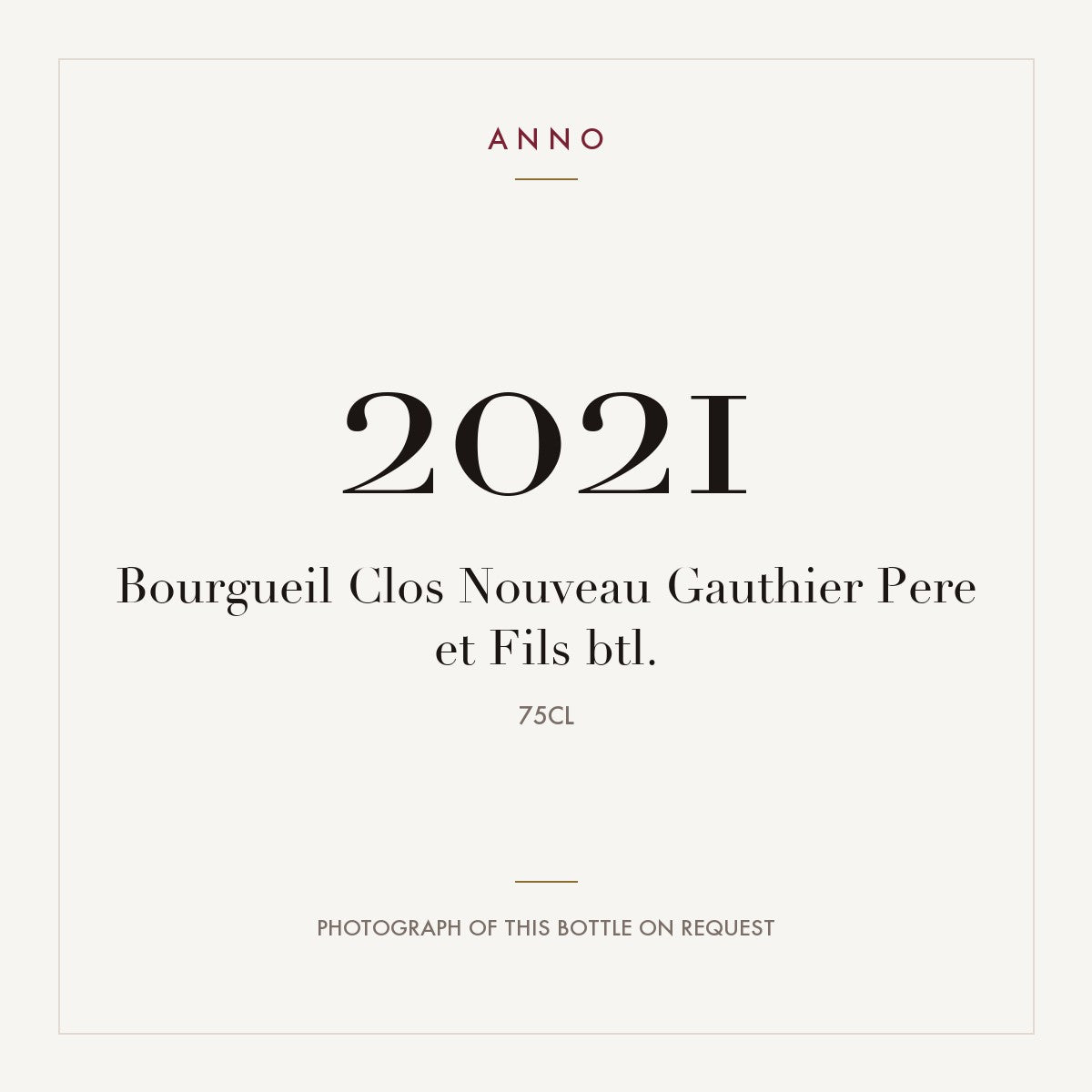 Gauthier Pere et Fils Bourgueil Clos Nouveau 2021 AOC 0,75l