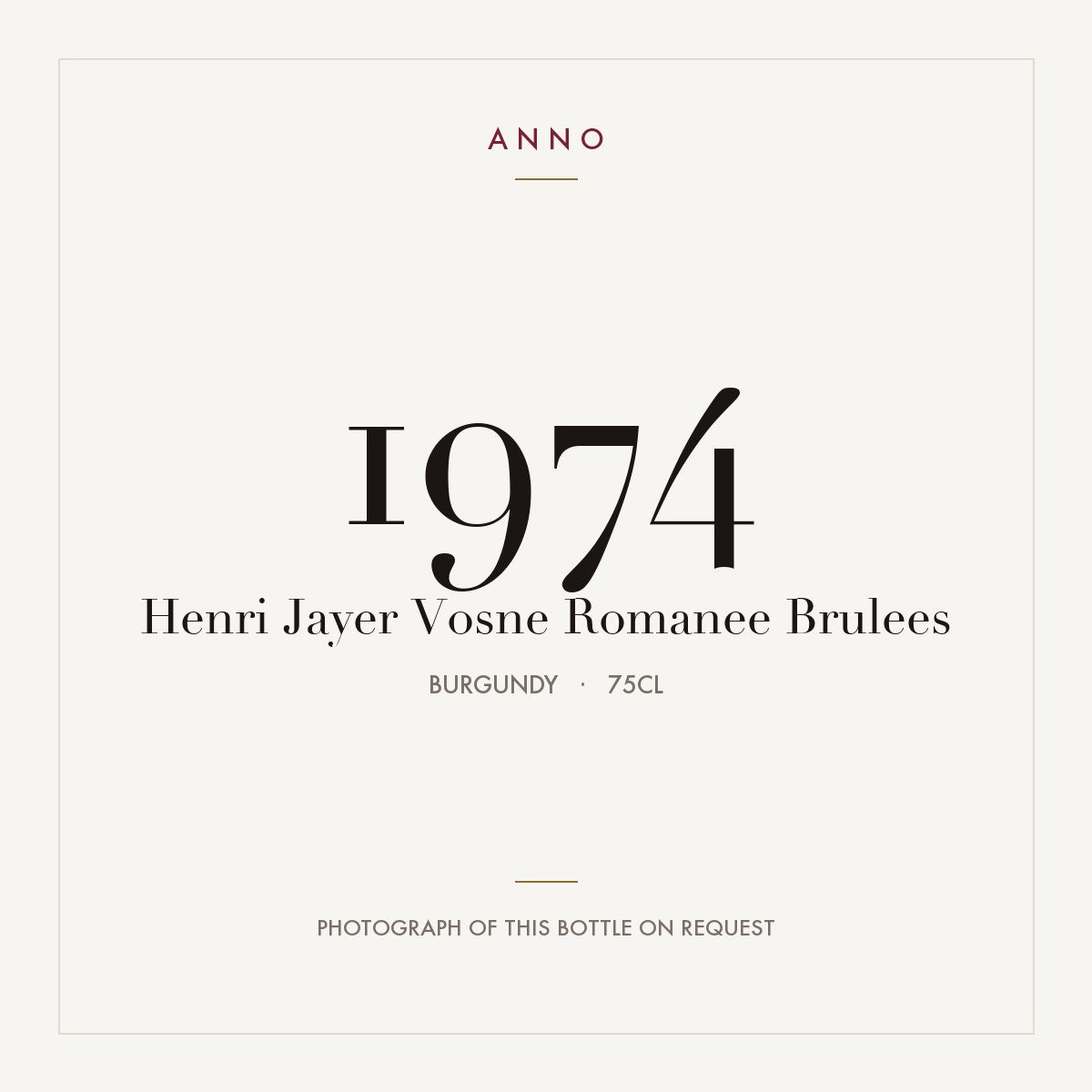 Henri Jayer Vosne Romanee Brulees 1974 0,75l