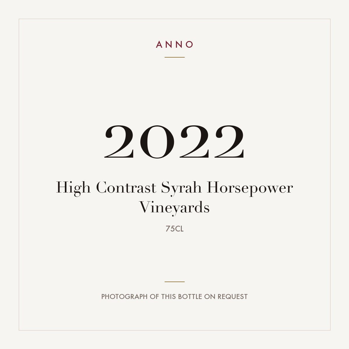 Horsepower Vineyards High Contrast Syrah 2022 0,75l