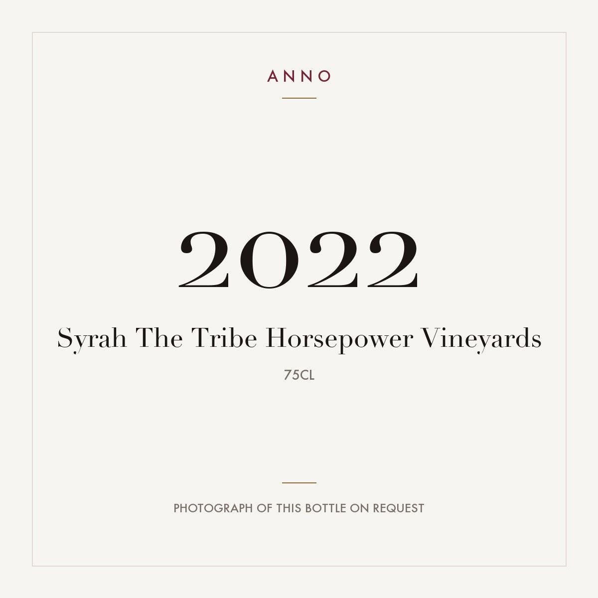 Horsepower Vineyards Syrah The Tribe 2022 0,75l