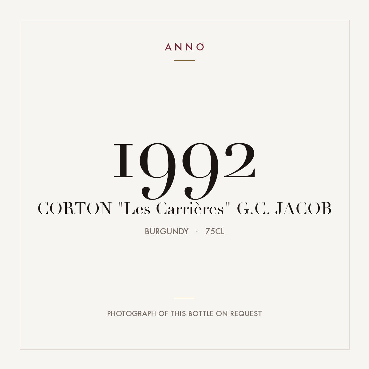 Jacob Corton Grand Cru Les Carrieres 1992 AOC 0,75l