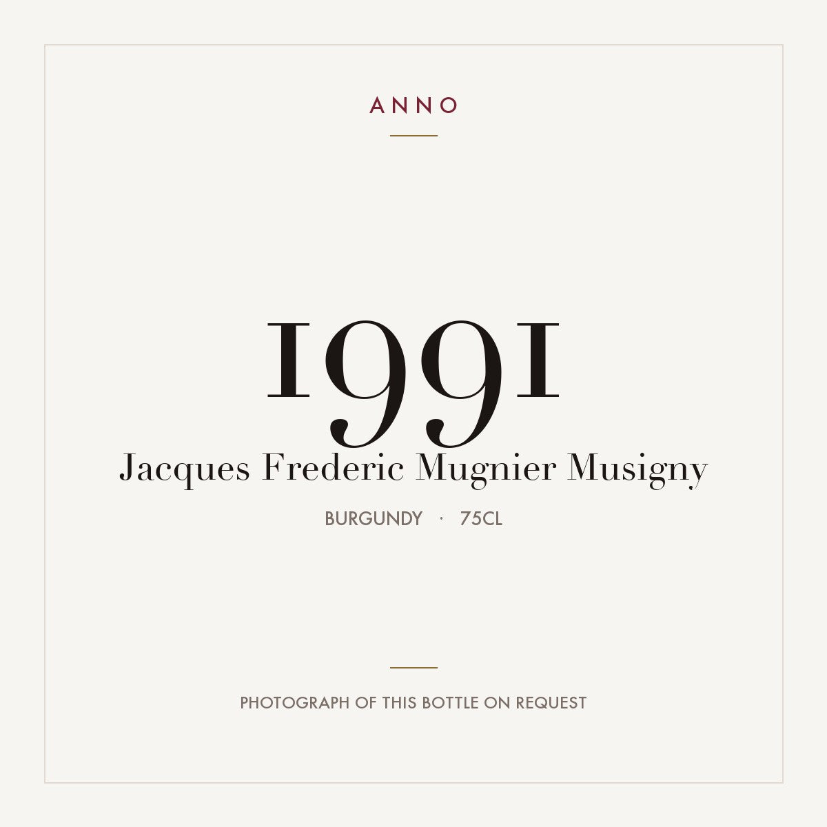 Jacques-Frederic Mugnier Musigny Grand Cru 1991 AOC 0,75l