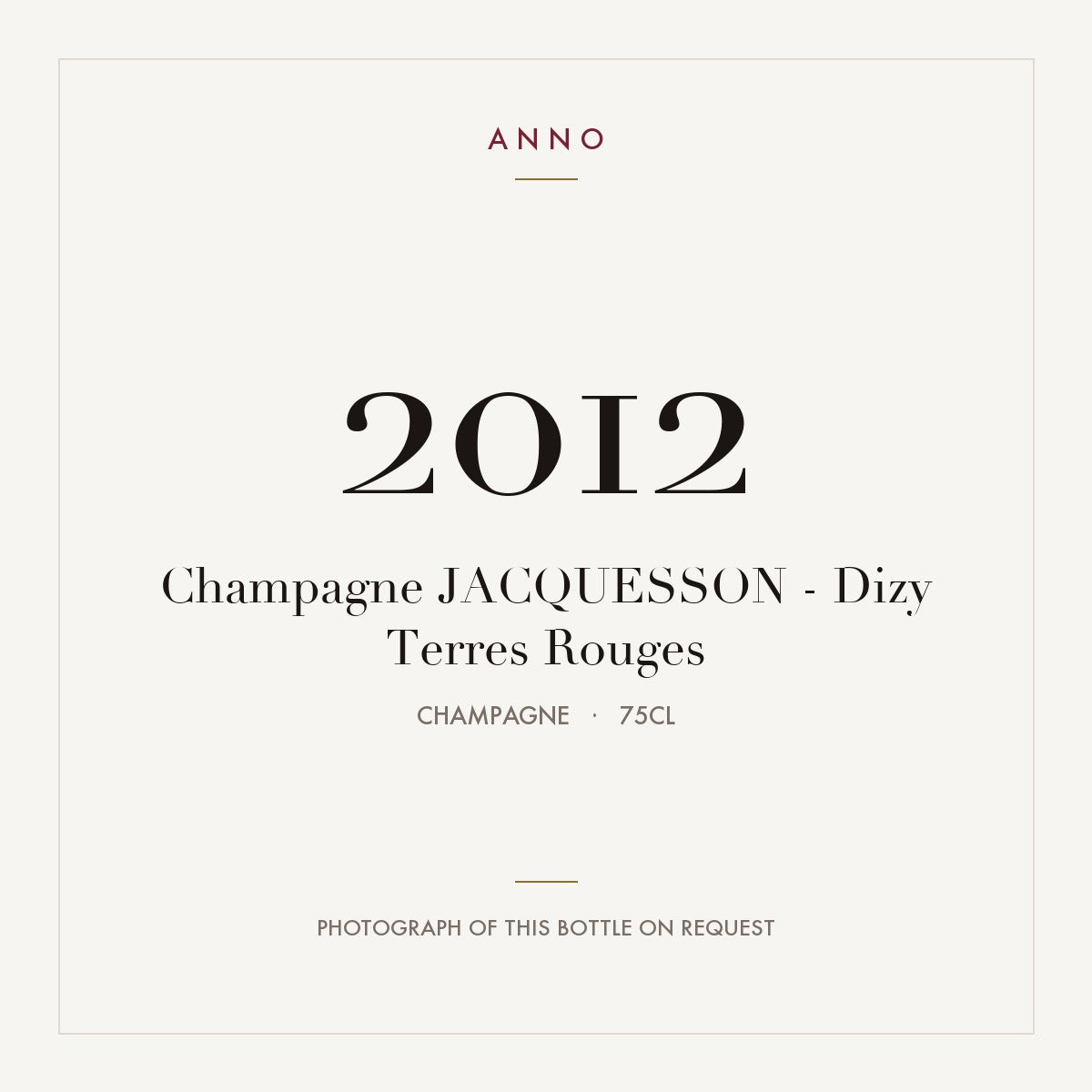 Jacquesson Dizy Terres Rouges Champagne 2012 AOC 0,75l