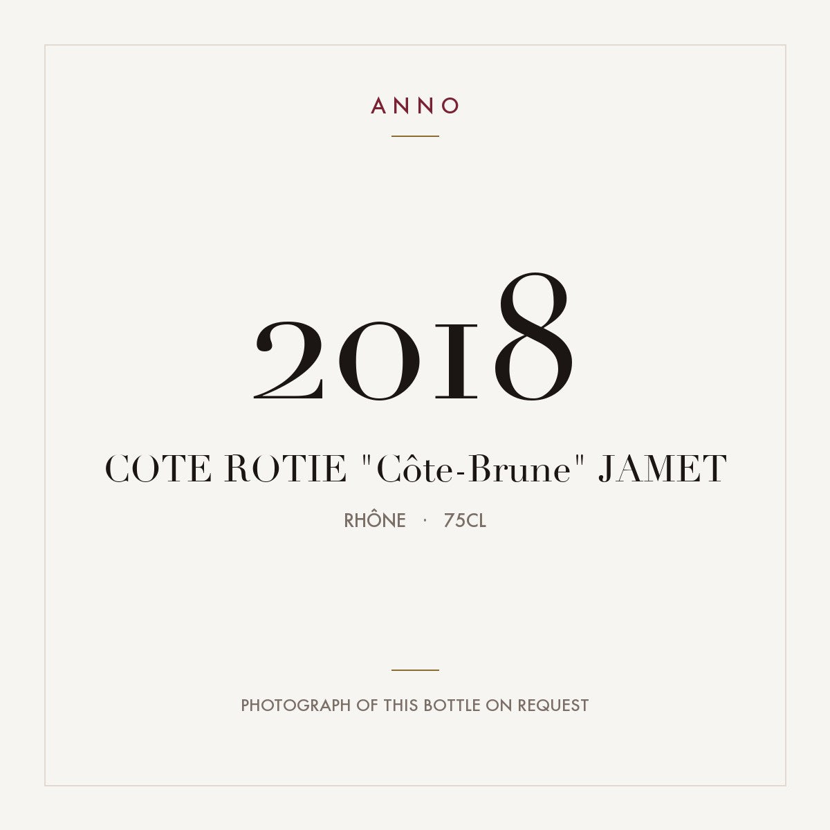 Jamet Cote-Rotie Cote-Brune 2018 AOC 0,75l