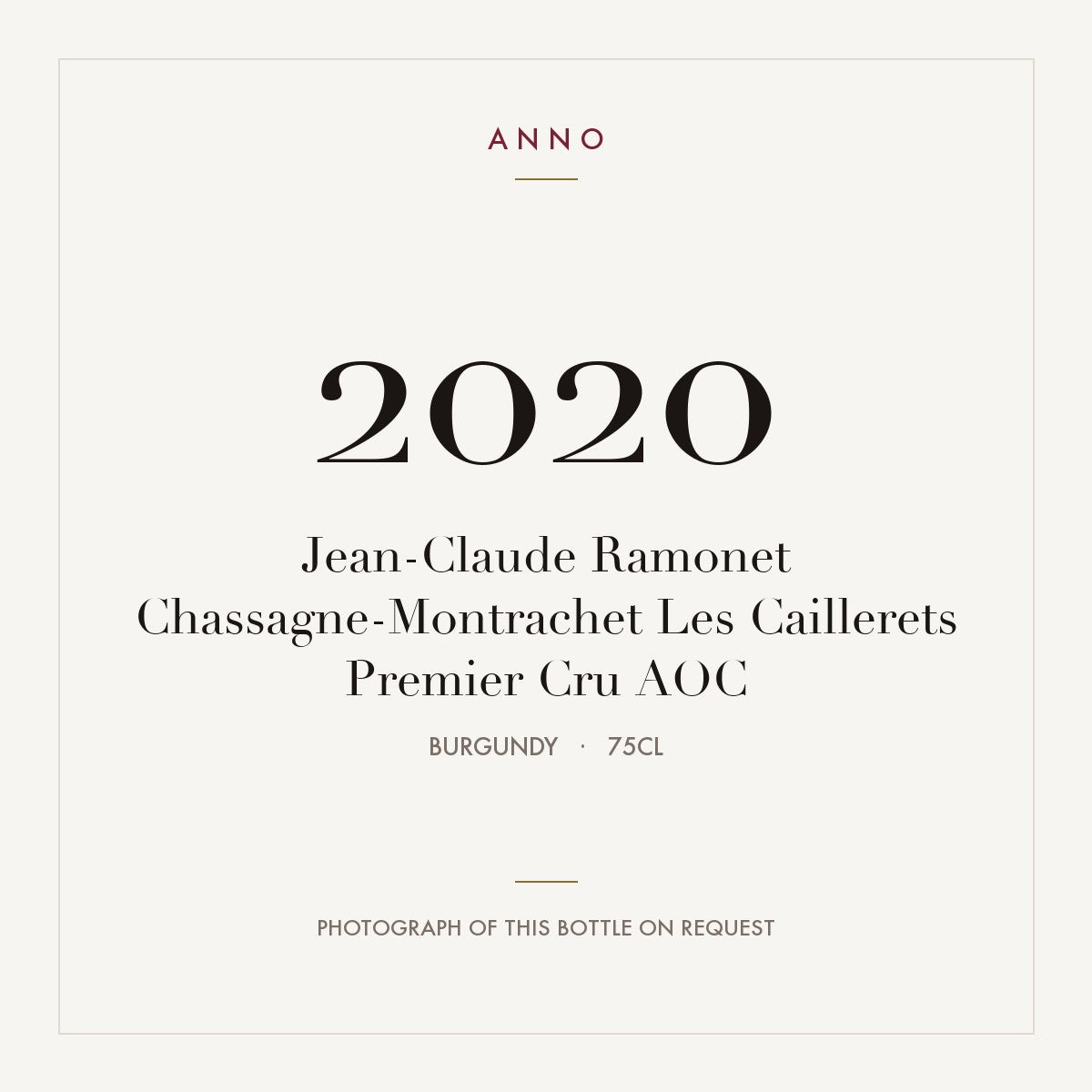 Jean-Claude Ramonet Chassagne-Montrachet Premier Cru Les Caillerets 2020 AOC 0,75l