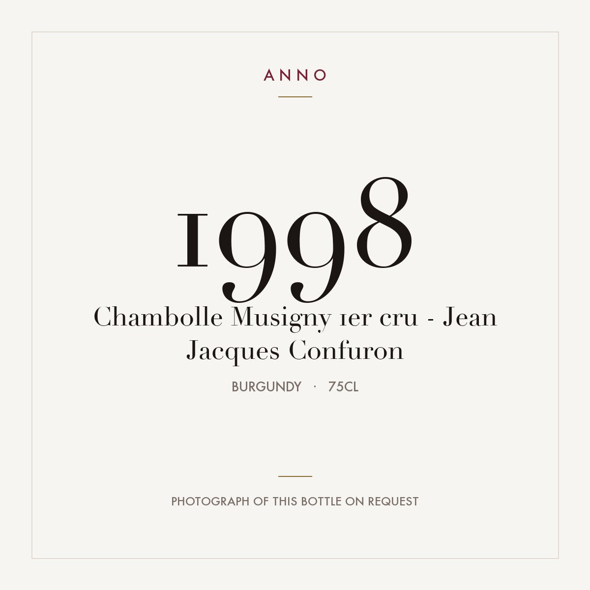 Jean-Jacques Confuron Chambolle-Musigny Premier Cru 1998 AOC 0,75l