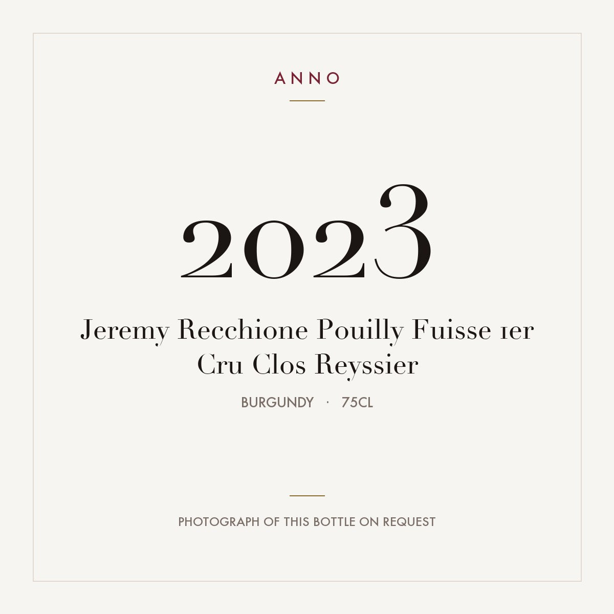 Jeremy Recchione Pouilly Fuisse 1er Cru Clos Reyssier 2023 0,75l