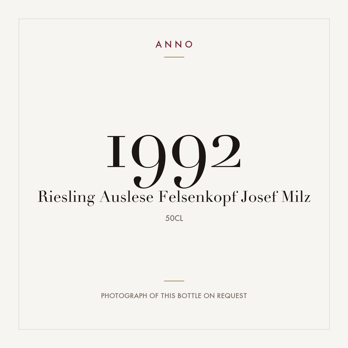 Josef Milz Riesling Auslese Felsenkopf 1992 0,5l