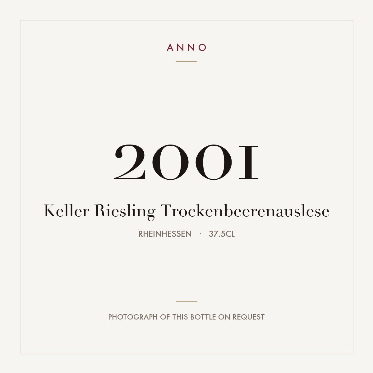 Keller Riesling Trockenbeerenauslese 2001 0,375l