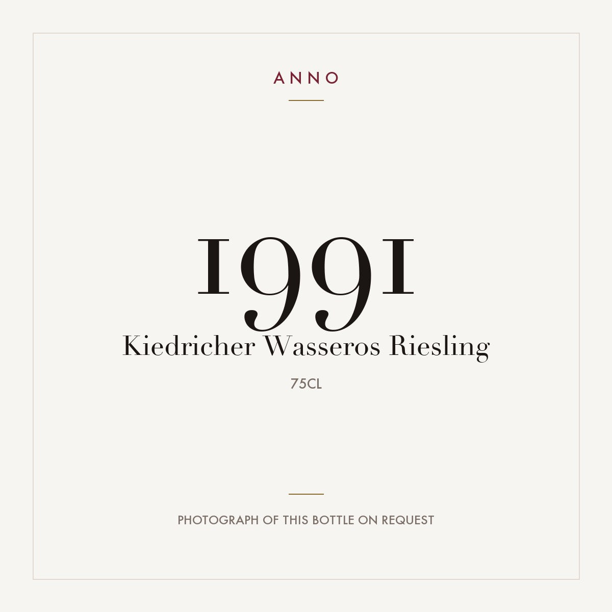 Kiedricher Wasseros Riesling 1991 0,75l