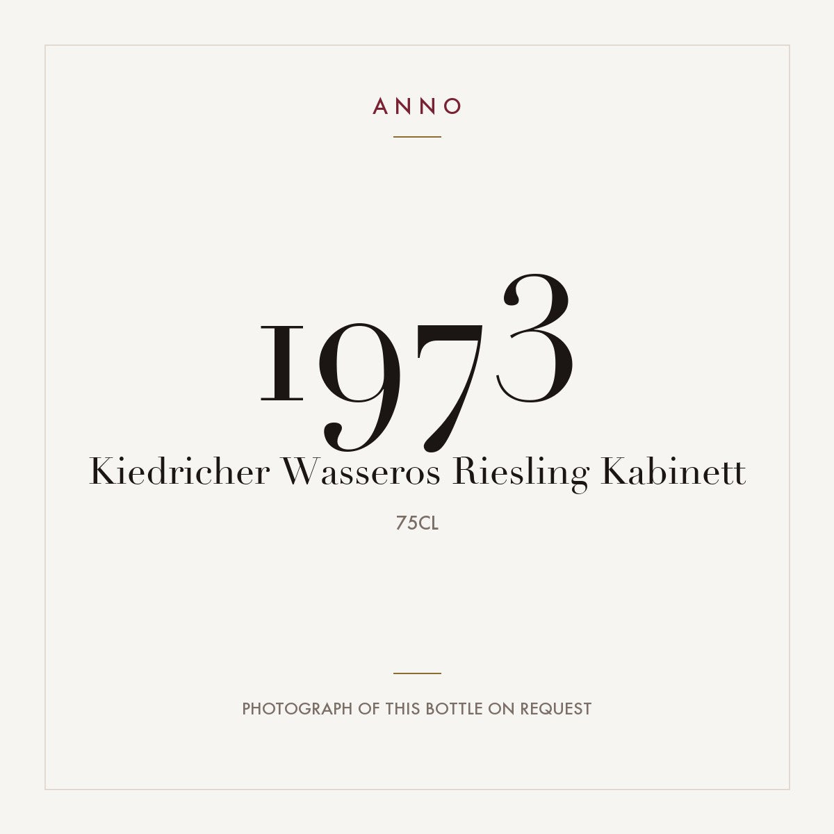 Kiedricher Wasseros Riesling Kabinett 1973 0,75l