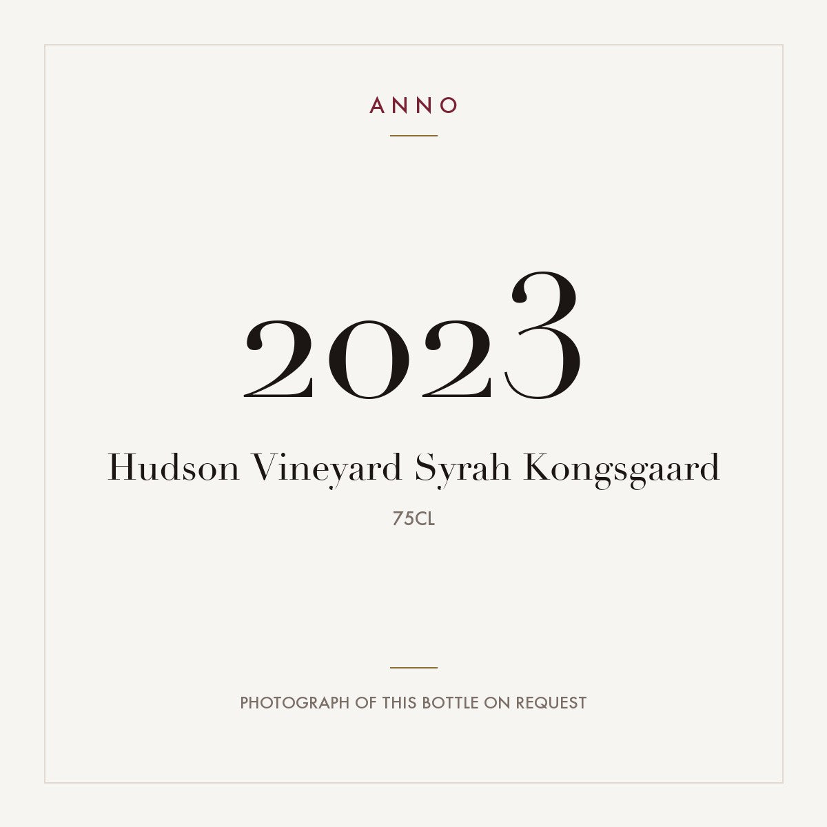 Kongsgaard Hudson Vineyard Syrah 2023 0,75l