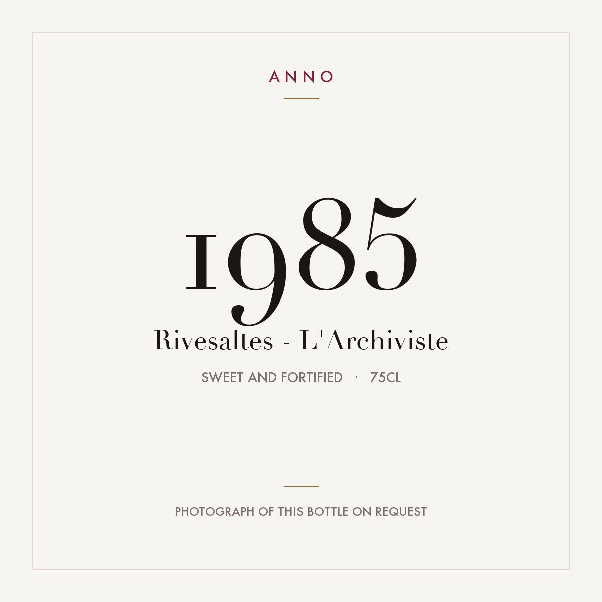 L'Archiviste Rivesaltes 1985 AOC 0,75l