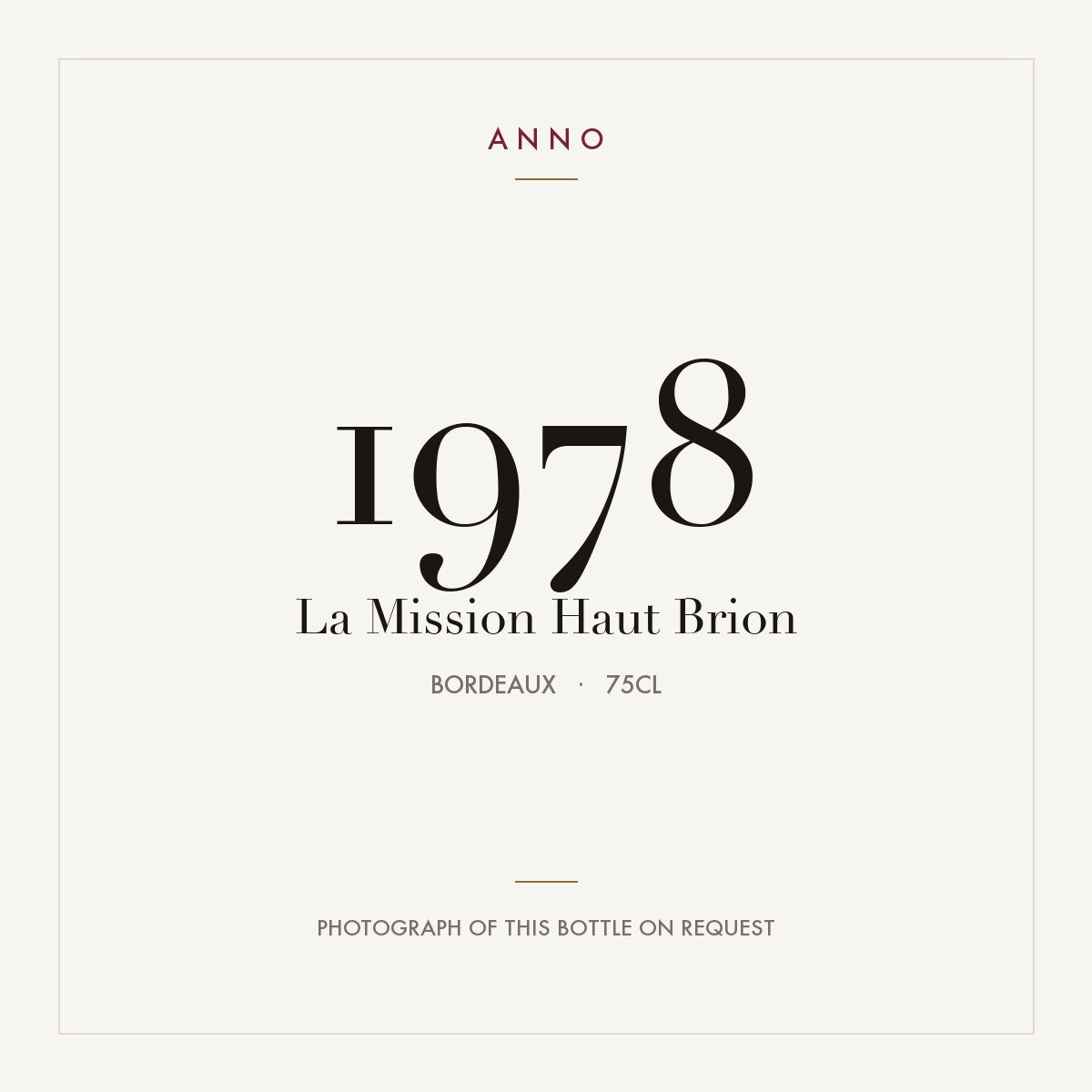 La Mission Haut Brion 1978 0,75l