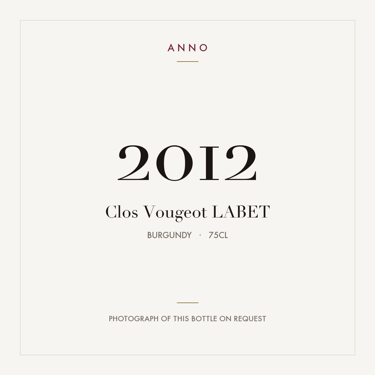 Labet Clos Vougeot Grand Cru 2012 AOC 0,75l