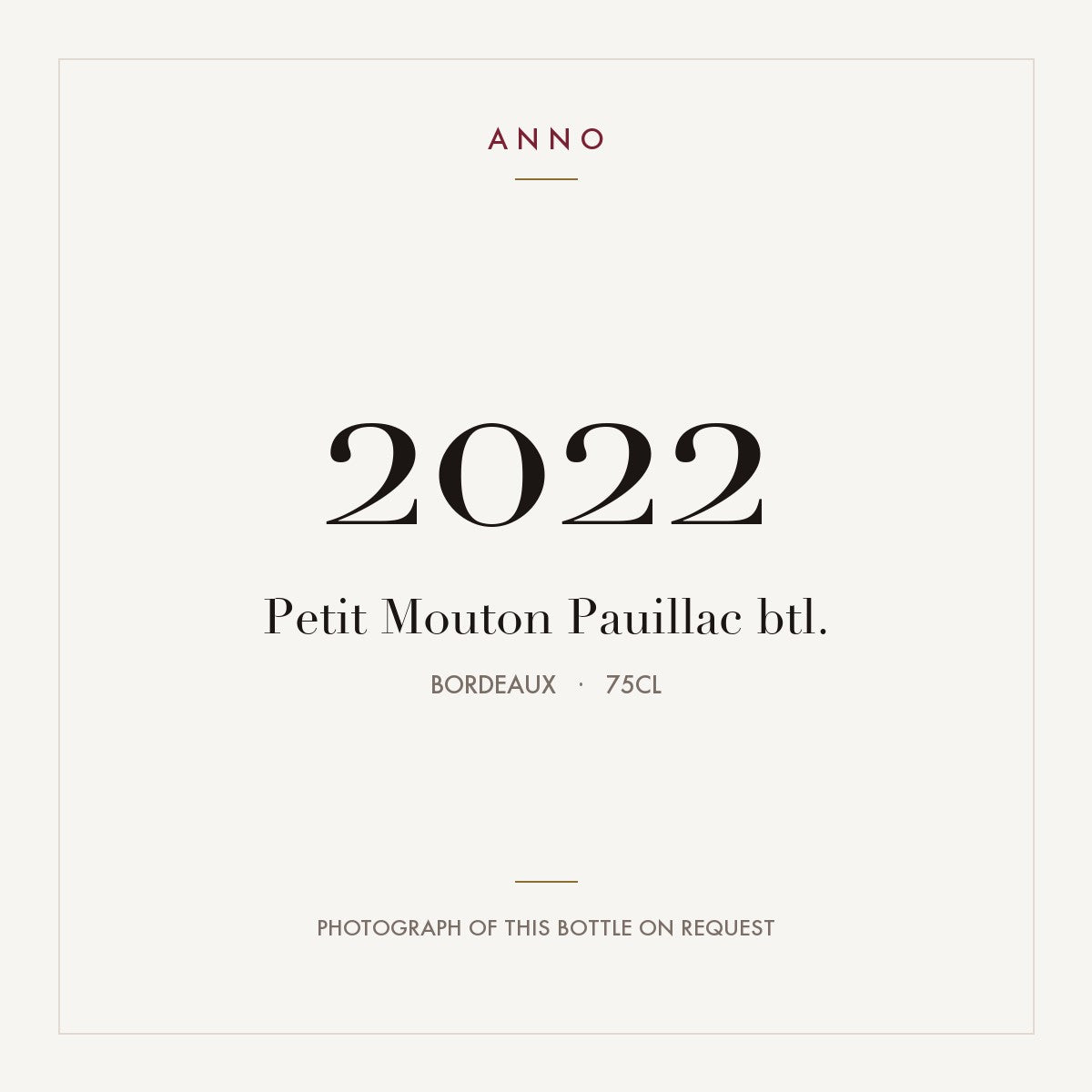 Le Petit Mouton de Mouton Rothschild Pauillac 2022 AOC 0,75l