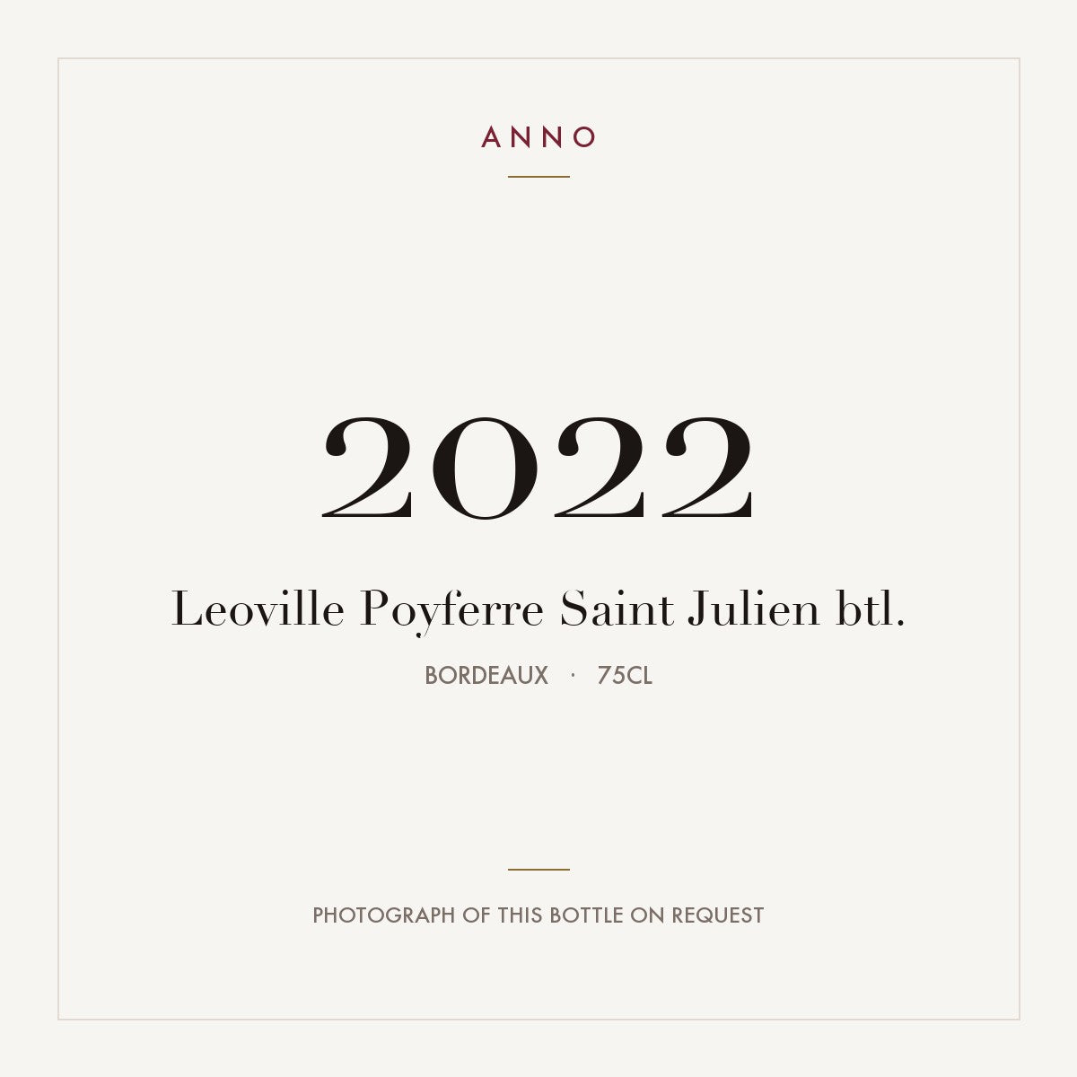 Leoville Poyferre Saint-Julien 2022 AOC 0,75l