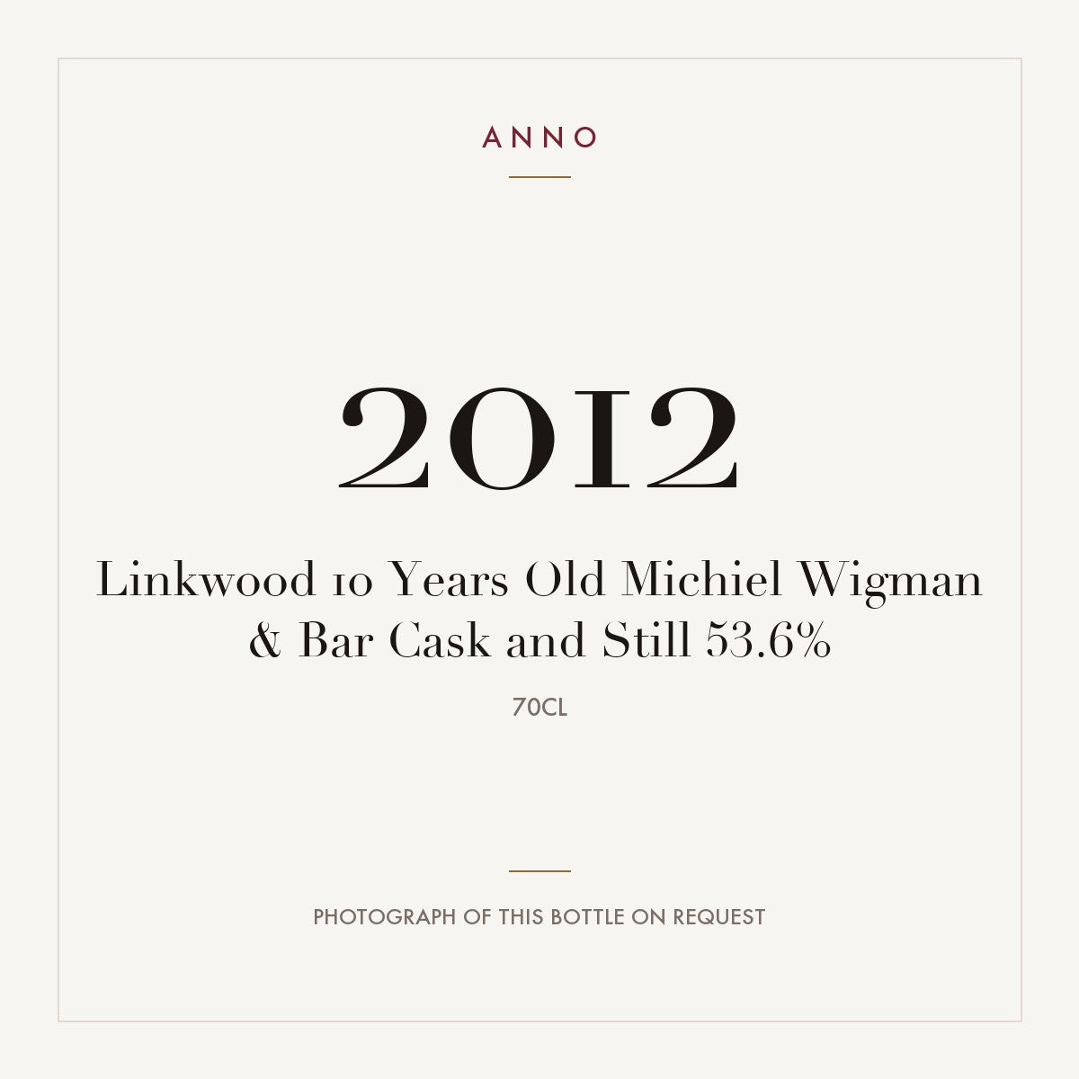 Linkwood 10 Years Old Michiel Wigman & Bar Cask and Still 2012 0,7l