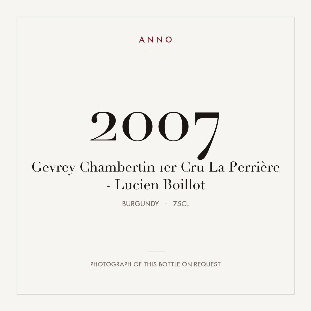 Lucien Boillot Gevrey-Chambertin Premier Cru La Perriere 2007 AOC 0,75l
