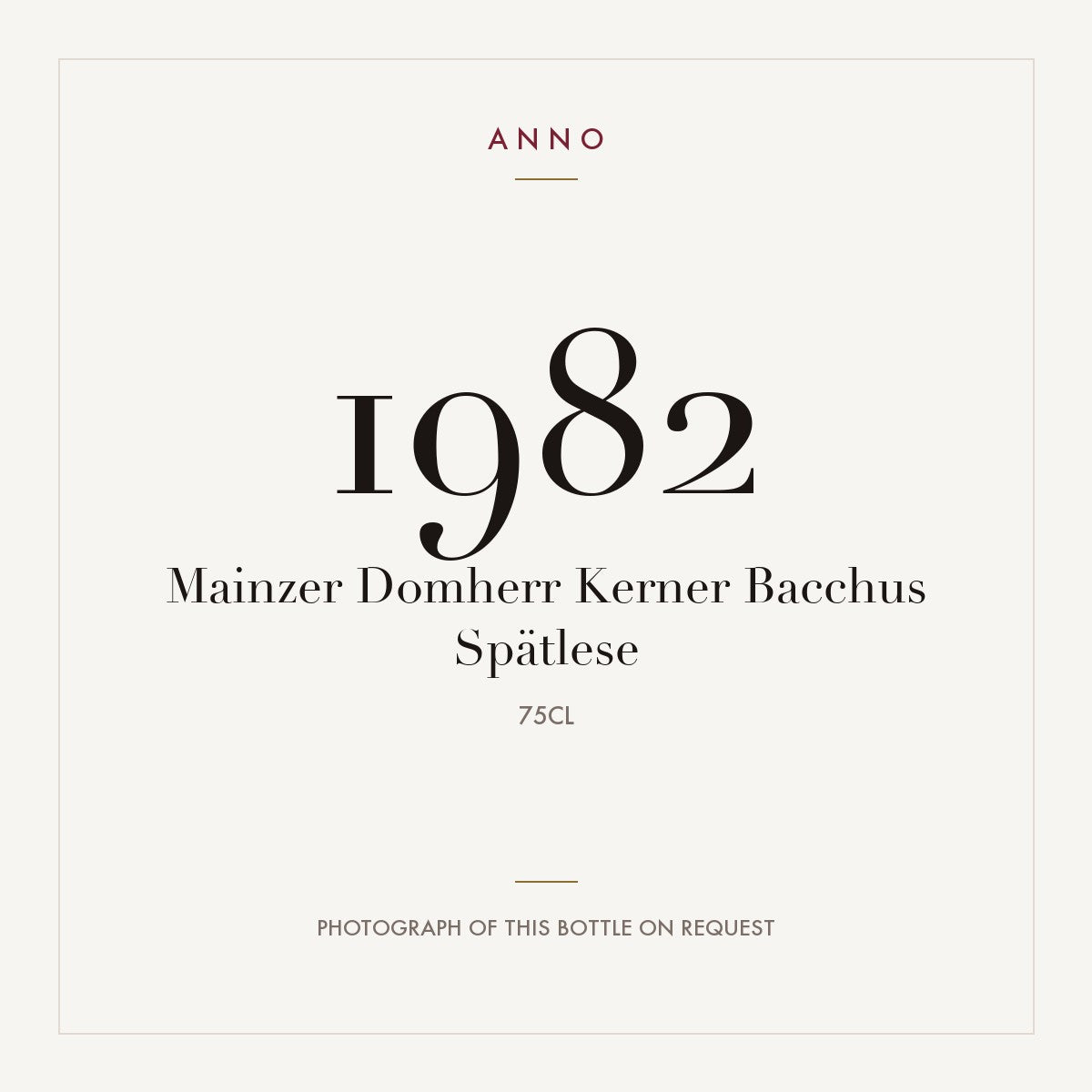 Mainzer Domherr Kerner Bacchus Spatlese 1982 0,75l